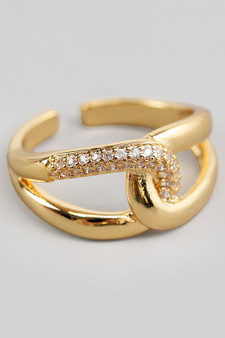 Brass Knot Rope Ring With Cz 