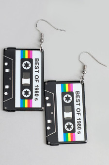 Acrylic Cassette Tape Drop Earrings