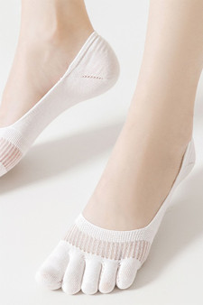 Sheer Strip No Show Toe Socks