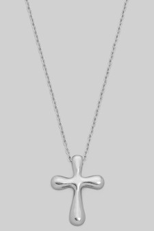 Puff Cross Pendant Necklace