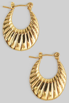 Stainless Steel Art Deco Hinge Hoops