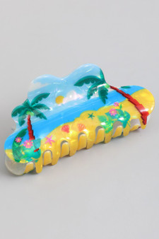 Marbled Acrylic Beach Scape Hair Clip