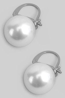 Pearl Hinged Huggie Earrings