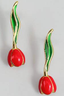 Lacquered Tulip Drop Earrings