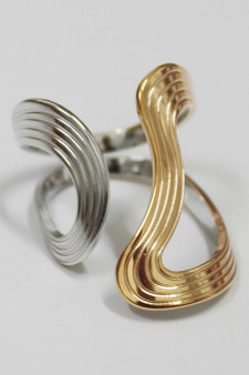 Two Tone Swirly Cut Out Ring