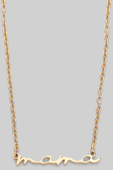 Stainless Steel Mama Pendant Necklace