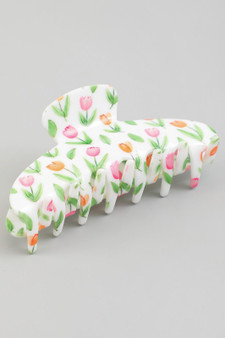 Acrylic Tulip Print Hair Clip