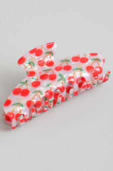 Marbled Acrylic Cherry Hair Clip