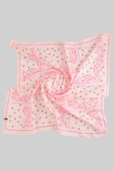 Silky Cherry And Paisley Print Square Scarf