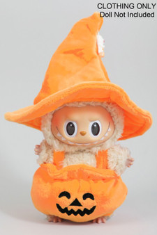 Furry Witch Hat W Charm And Pumpkin Labubu Outfit