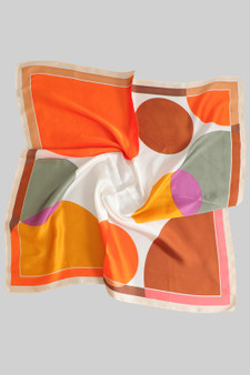 Silky Square Scarf Art Deco Geo Print