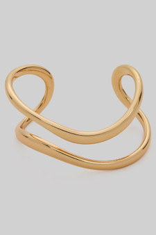 Two Line Wavy Cuff Bracelet