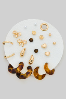 Ten Pair Studs And Resin Hoop Earring Set