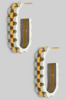 Rollie Watch Band Oval Hoop Earrings