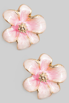 Lovely Lacquered Flower Post Earrings