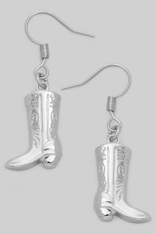 18K Gold Dipped Cowboy Boot Drop Earrings