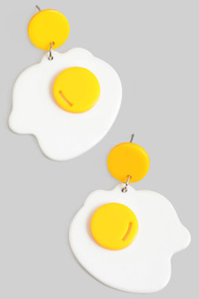 Acrylic Sunny Side Up Eggs Drop Earrings
