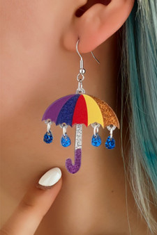 Glittery Multi Umbrella Drop Earrings