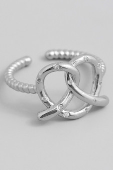 Pretzel Ring With Cz Pave