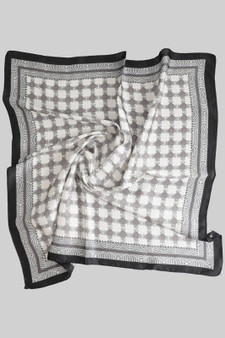 Silky Square Scarf With Chain And Geo Print