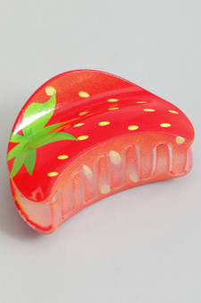 Large Plastic Strawberry Hair Clip