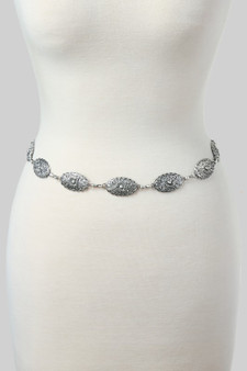 Western Floral Squash Link Chain Belt