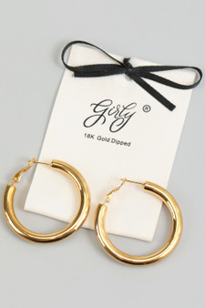 Larger Chubby 18K Gold Dipped Hoops