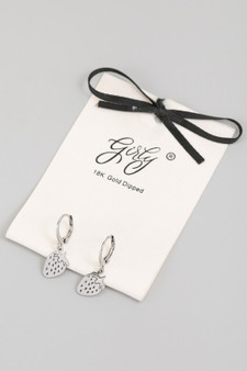 18K Gold Dipped Strawberry Charm Huggies