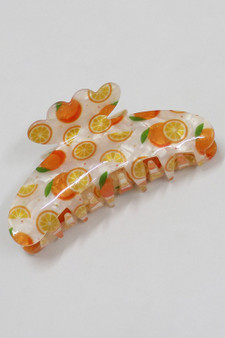 Marbled Acrylic Orange Print Hair Clip