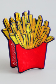 Marbled Acrylic French Fries Hair Clip