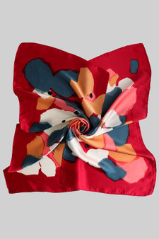 Silky Abstract Multi Color Square Scarf