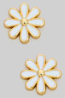 Dainty Lacquered Daisy Studs