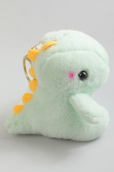 Adorable Furry Dinosaur Bag Charm Keychain