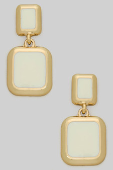 Lacquered Linear Square Drop Earrings