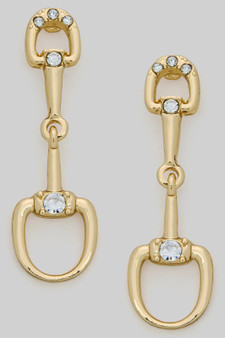 Cz Pave Stirrup Drop Earrings
