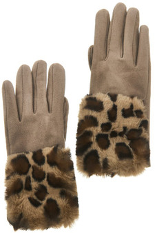 Leopard Fur Winter Gloves