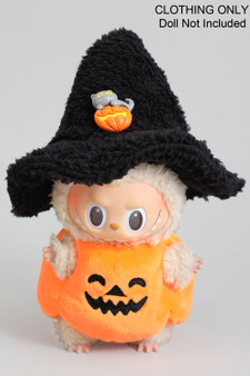 Furry Witch Hat And Pumpkin Labubu Outfit