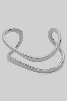 Two Line Wavy Cuff Bracelet