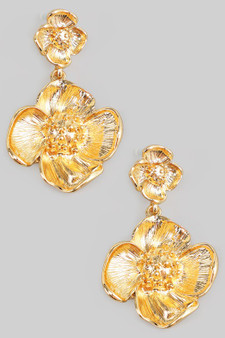 Dangling Tiered Flower Drop Earrings