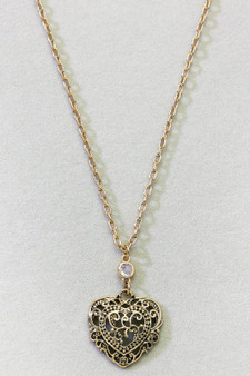 Filigree Heart Pendant Necklace