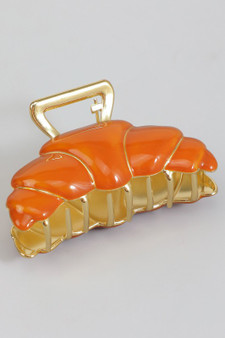 Lacquered Metal Croissant Hair Clip