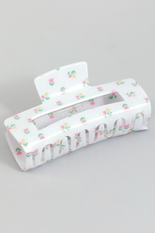 Cute Tulip Print Rectangle Hair Clip
