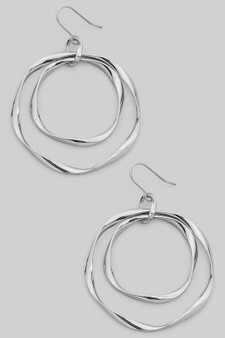 Double Twisted Hoop Drop Earrings