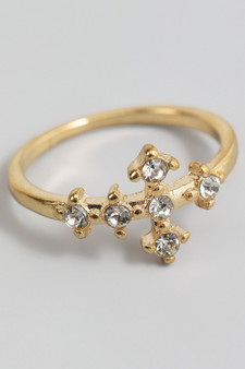 Lavish Cz Stone Cross Ring