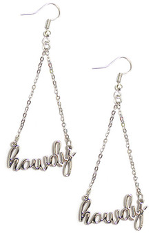 Howdy Pendant Chain Drop Earrings