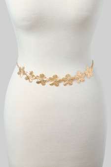 Textured Flower Link Chain Belt