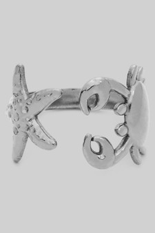 Crab And Starfish Ring