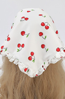 Frilly Cherry Print Head Wrap