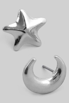 Star And Crescent Moon Stud Set
