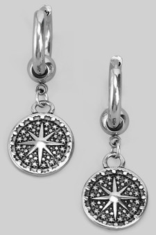 Stainless Steel Star Charm Huggies